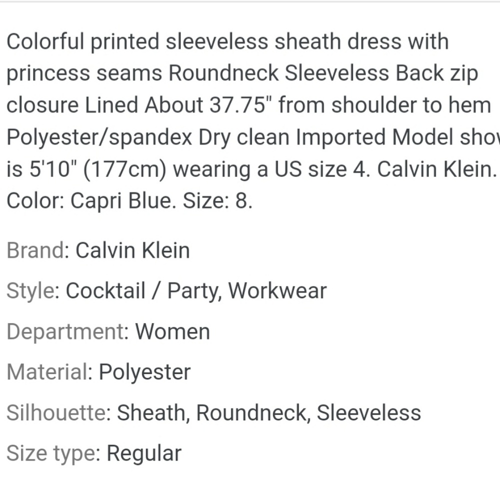 Calvin Klein dress - Picture 3 of 6
